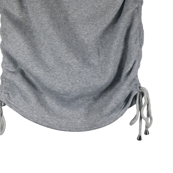 Shein Sweater Dress Women Small Gray Ruched Tie Sides Sweatshirt Athleisure - Picture 3 of 8